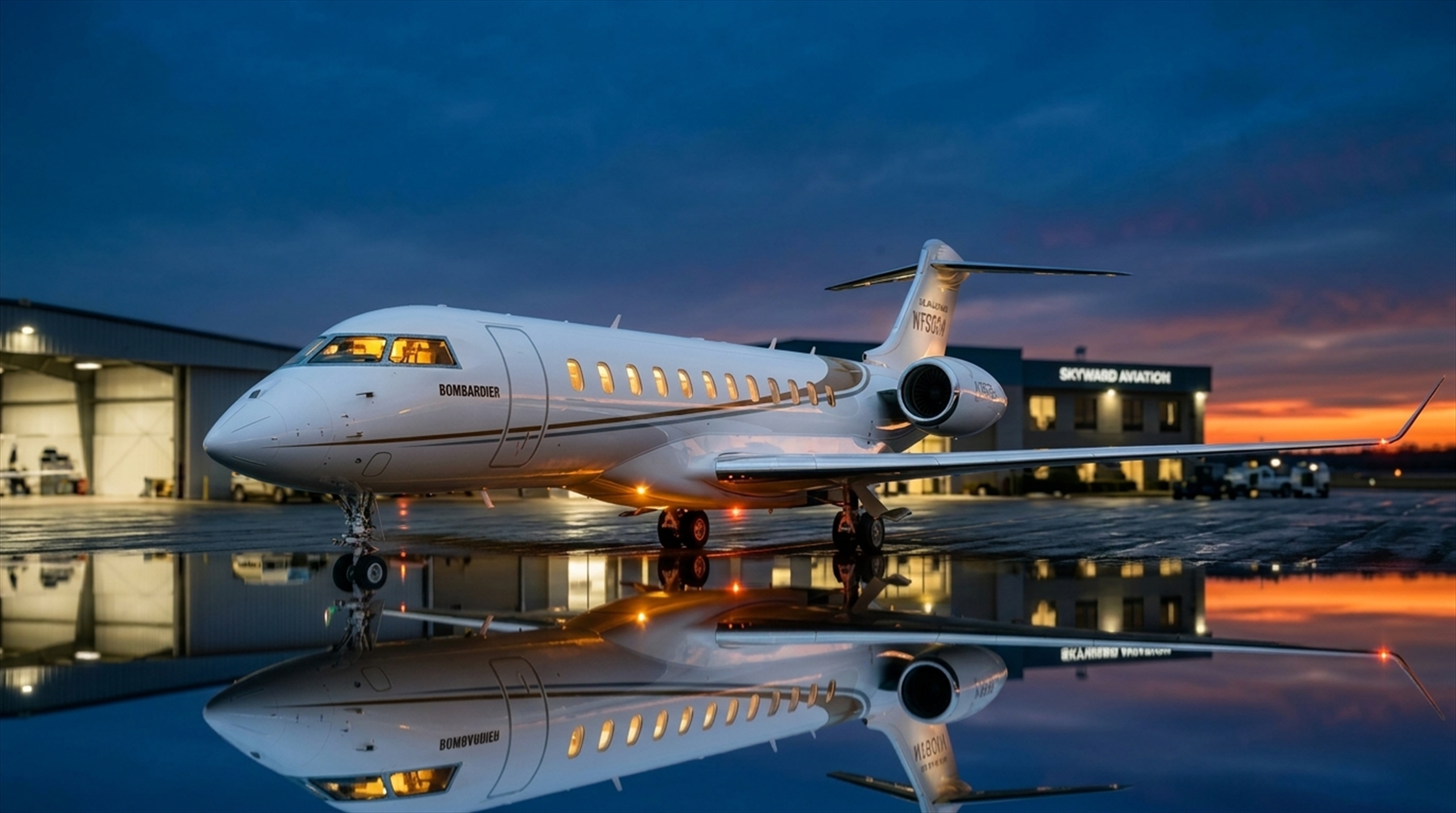 Lustravvia Private Jet at Night in 4K Super HD